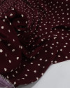 Tecido Viscose Texturizada Pingos Irregulares Offwhite e Borgonha