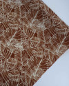 Tecido Viscose Macro Folhas Creme e Terracota