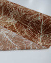 Tecido Viscose Macro Folhas Creme e Terracota