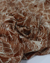 Tecido Viscose Macro Folhas Creme e Terracota