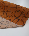 Tecido Viscose Tapete Floral Abstrato Preto e Ferrugem