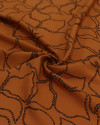 Tecido Viscose Tapete Floral Abstrato Preto e Ferrugem