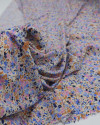 Tecido Viscose Texturizada Floral Liberty Tons de Rosa e Azul