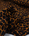 Tecido Viscose Macro Animal Print Preto e Amarelo Queimado