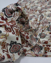 Tecido Viscose Estampa Boho Marsala e Preto