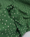 Tecido Viscose Texturizada Micro Poá Creme e Verde Musgo