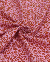 Tecido Viscose Micro Pétalas Terracota e Rosa