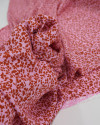 Tecido Viscose Micro Pétalas Terracota e Rosa