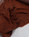 Tecido Viscose Circulados Pontilhados Preto e Terracota (0.7m)