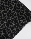 Tecido Viscose Tapete Floral Abstrato e Offwhite e Preto