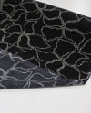 Tecido Viscose Tapete Floral Abstrato e Offwhite e Preto