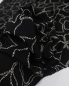 Tecido Viscose Tapete Floral Abstrato e Offwhite e Preto