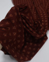 Tecido Viscose Texturizada Estampa Vintage Caramelo e Chocolate