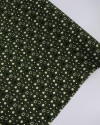 Tecido Viscose Texturizada Pontos Geométricos Preto, Creme e Verde Oliva