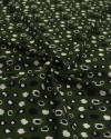Tecido Viscose Texturizada Pontos Geométricos Preto, Creme e Verde Oliva