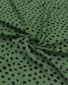 Tecido Viscose Texturizada Poá Regular em Riscos Preto e Verde Jade
