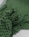 Tecido Viscose Texturizada Poá Regular em Riscos Preto e Verde Jade