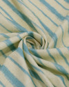 Tecido Tricoline Mista Verano Flamê Premium Listras Verticais Creme e Azul
