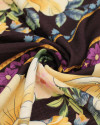 Tecido Viscose Texturizada Premium Listras Estampadas Macro Floral Colorido e Roxo Imperial
