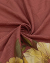 Tecido Viscose Texturizada Premium Barrado Floral Duplo Colorido e Rosa Queimado