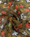 Tecido Crepe Chiffon Campo Floral Colorido e Caramelo
