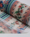 Tecido Crepe Chiffon Texturizado Multi Listras Florais Colorido