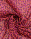 Tecido Crepe Chiffon Animal Print Roxo e Vermelho