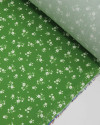 Tecido Viscose Premium Micro Ramos Florais Branco e Verde