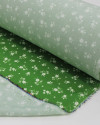 Tecido Viscose Premium Micro Ramos Florais Branco e Verde