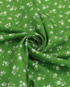 Tecido Viscose Premium Micro Ramos Florais Branco e Verde