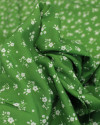 Tecido Viscose Premium Micro Ramos Florais Branco e Verde