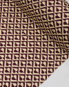 Teicdo Viscose Premium Corações Geométricos Roxo Imperial e Creme