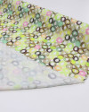 Tecido Viscose Italiano Anéis Abstratos Colorido