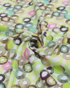 Tecido Viscose Italiano Anéis Abstratos Colorido