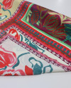 Tecido Viscose Acetinada Italiano Estampa Lenço Folhas e Flores Colorido