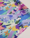 Tecido Viscose Italiano Pintura Floral Abstrata Colorido