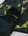 Tecido Linho Misto Italiano Pintura Tie Dye Amarelo e Verde