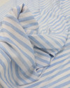 Tecido Viscose Texturizada Listrado Azul Claro Estonado e Branco