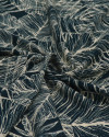 Tecido Viscose Macro Folhas Creme e Verde Esmeralda