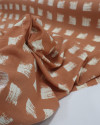 Tecido Viscose Estampa Geométrica Creme e Argila