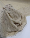 Tecido Crepe Koshibo Leve Polka Dots Preto e Bege