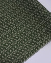 Tecido Crepe Koshibo Leve Listras em Ramos e Flores Creme e Verde Militar