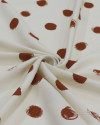Tecido Viscose Macro Pingos Irregulares Marrom e Creme