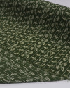 Tecido Crepe Koshibo Leve Listras em Ramos e Flores Creme e Verde Militar