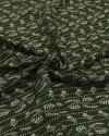 Tecido Crepe Koshibo Leve Listras em Ramos e Flores Creme e Verde Militar