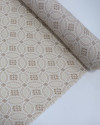 Tecido Crepe Koshibo Leve Estampa Vintage Nude, Branco e Bege