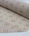 Tecido Crepe Koshibo Leve Estampa Vintage Nude, Branco e Bege