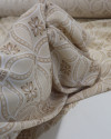 Tecido Crepe Koshibo Leve Estampa Vintage Nude, Branco e Bege