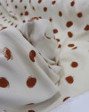 Tecido Viscose Macro Pingos Irregulares Marrom e Creme