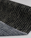 Tecido Viscose Texturizada Listras em Chevron Vanila Mescla e Preto